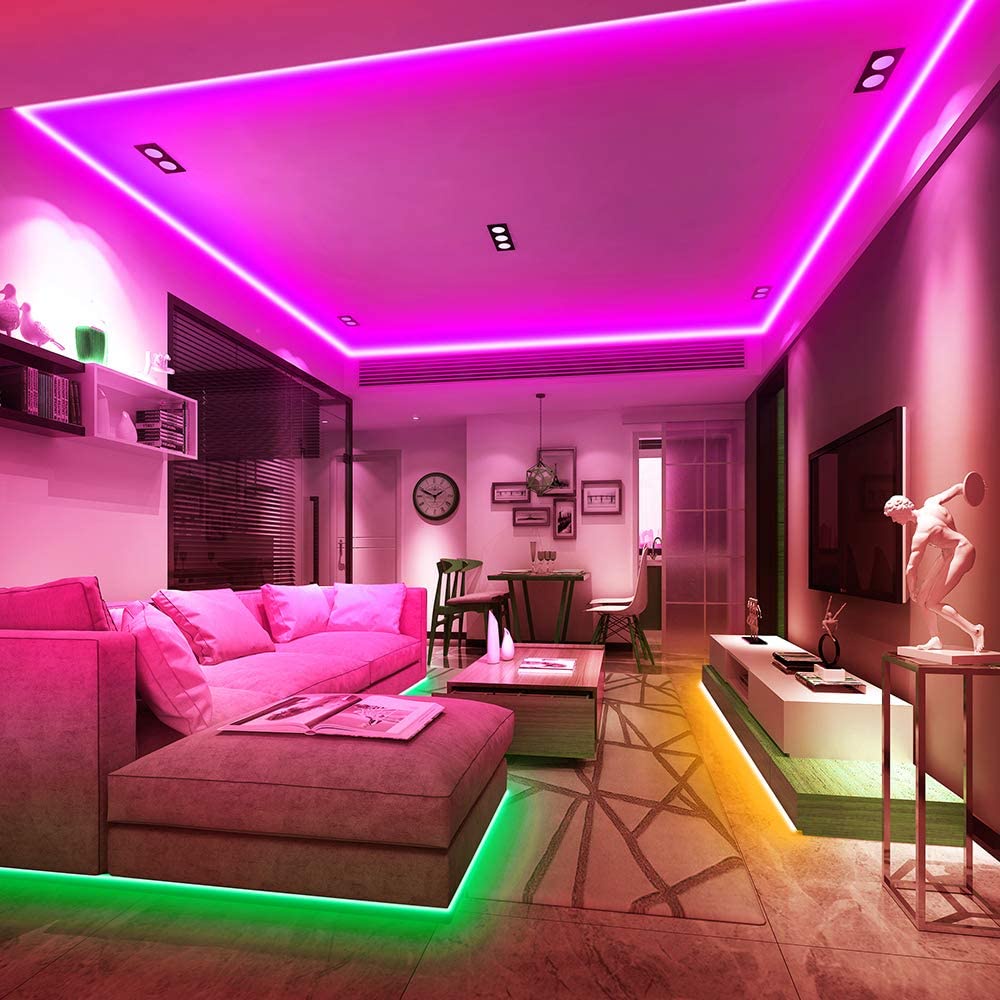 Dây đèn led 16 triệu màu bọc silicon chống nước điều khiển qua app nhạc dùng để trang trí nội thất