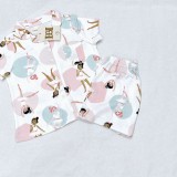 Bộ Quần Áo Pyjama Cộc Tay Hapiibabii Chất Liệu Cotton Organic Nhập Cho Bé Thoải Mái Mặc Ở Nhà Mùa Hè (1-10 Tuổi)