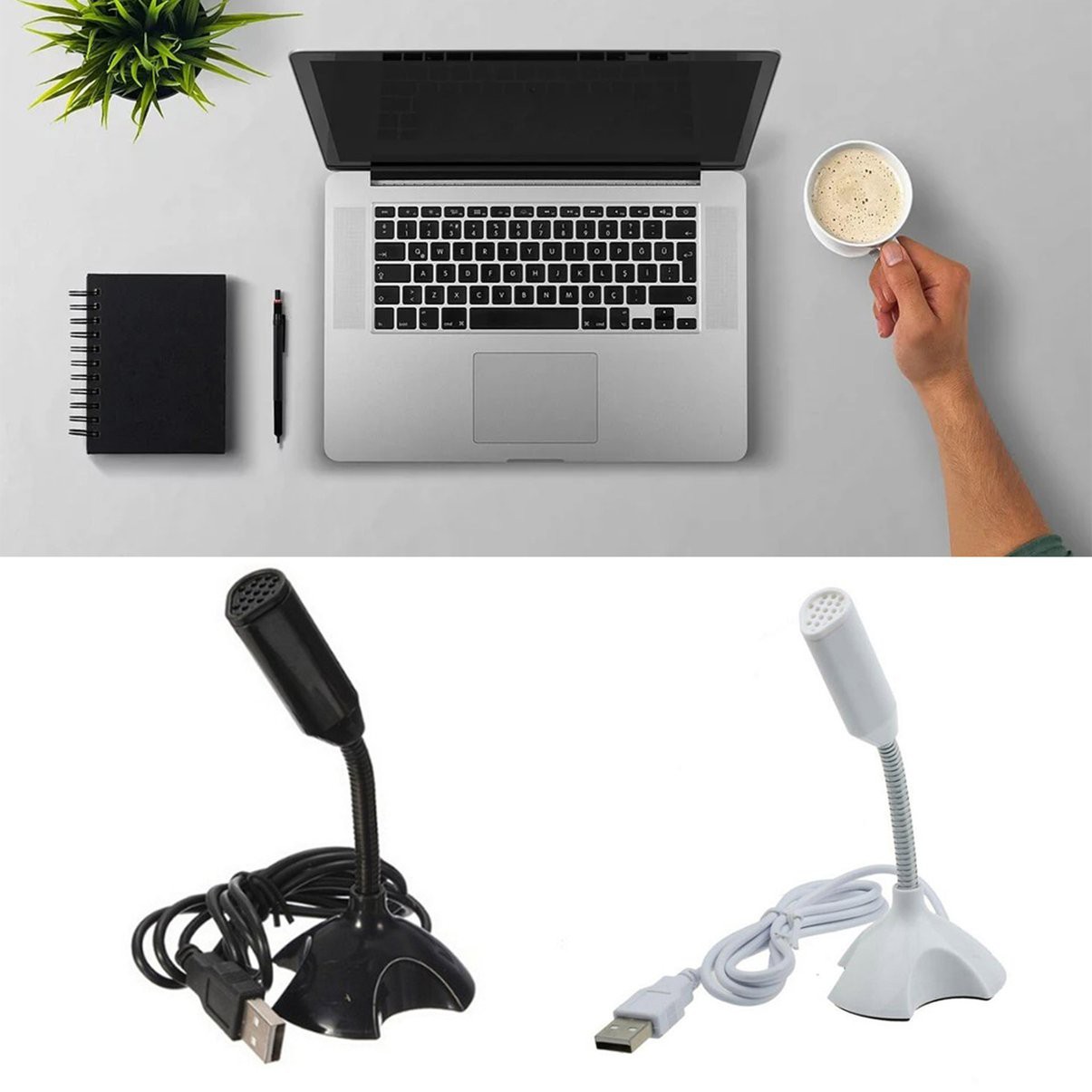 Dedicate USB Capacitive Mini Microphone Stand for PC Laptop Notebook Online Chat Recording Wired Device