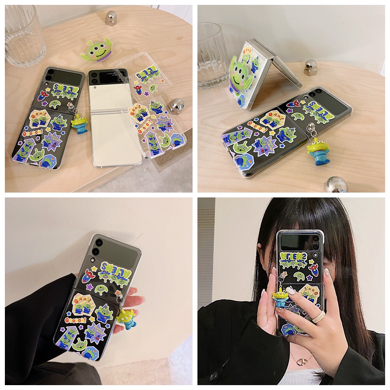 Ốp Điện Thoại PC Cứng Chống Sốc Có Thể Gấp Gọn Kèm Dây Đeo Cho Samsung Galaxy Z Flip 4 5G