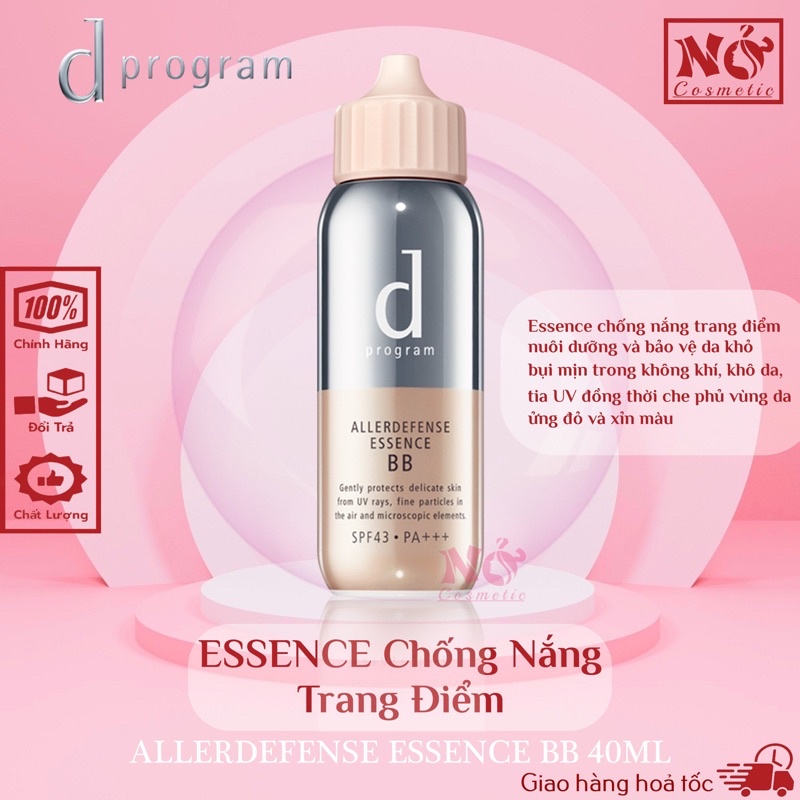 Tinh chất chống nắng trang điểm( kem nền) dành cho da nhạy cảm D-Program Allerdefense Essence BB dprogram tông sáng 40ml