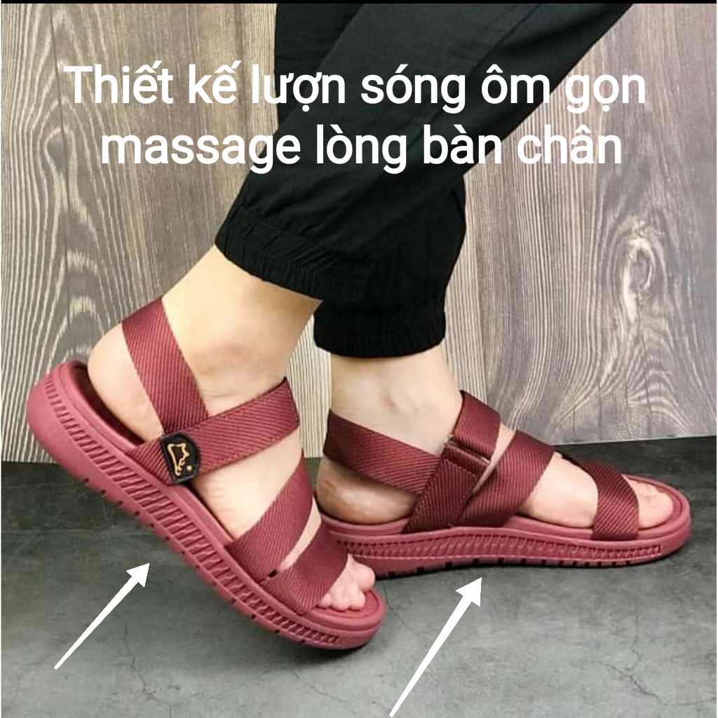 FACOTA giày dép sandal nam, nữ hồng mận mang đi chơi đi học HA12