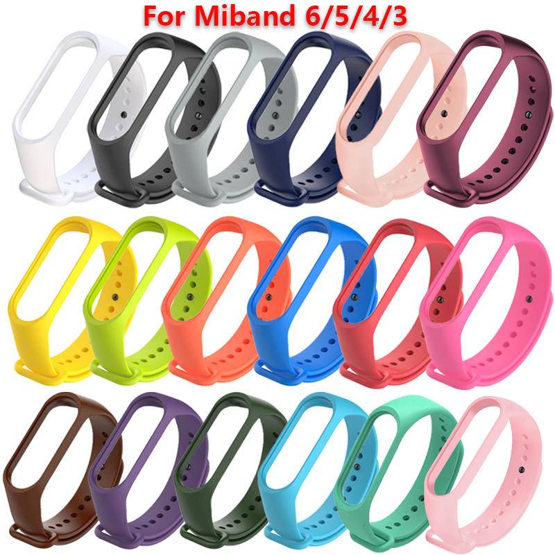 Dây Silicone Thay Thế Cho ĐồNg Hồ Thể Thao Xiaomi Mi band 6 5 4 3 Mi Band6 Band5 band 3