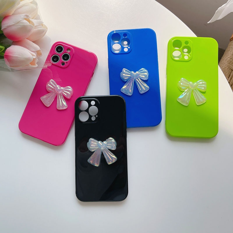 Ốp Điện Thoại Mềm Màu Dạ Quang Hình Nơ Cho OPPO A52 A53 2020 A5 A9 A53s 4G F11 A31 A72 A92 A74 5G A12e A3s Reno 5 4Z