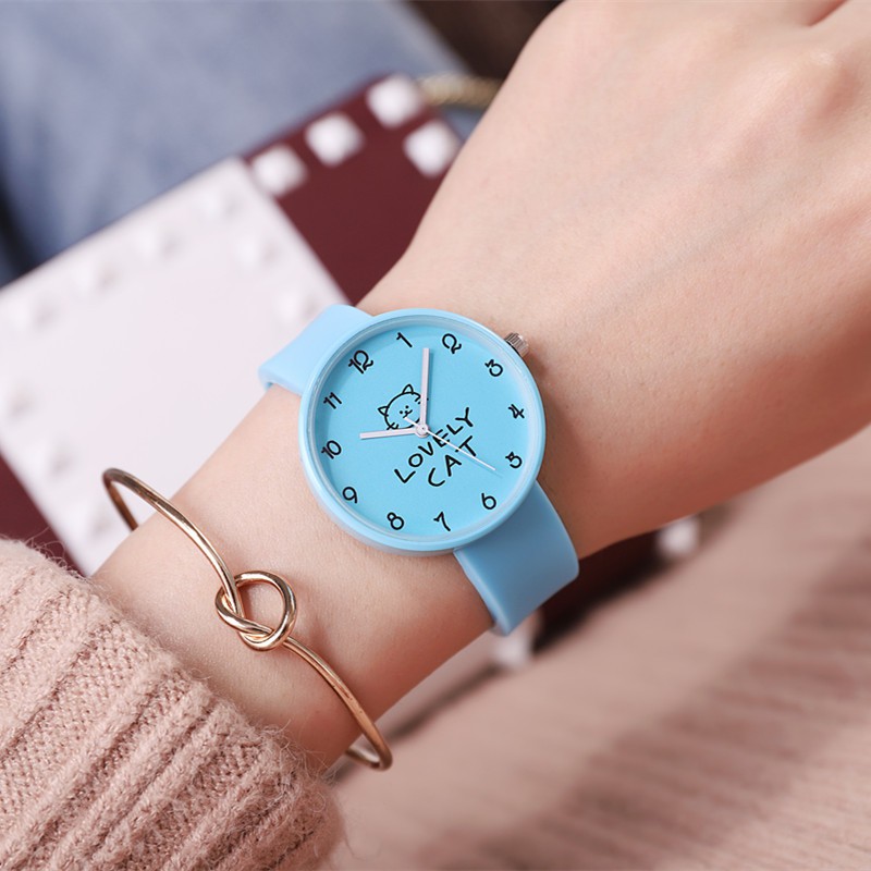 Đồng hồ cao su nam nữ MSTIANQ nhiều màu, mặt con Mèo , con Heo rất dễ thương. ( Mã: MST06) | BigBuy360 - bigbuy360.vn