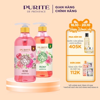 Combo 2 Sữa Tắm Purité Mềm Mịn Hoa Hồng 850ml + Sữa tắm Purité thư giãn hoa mẫu đơn 850ml