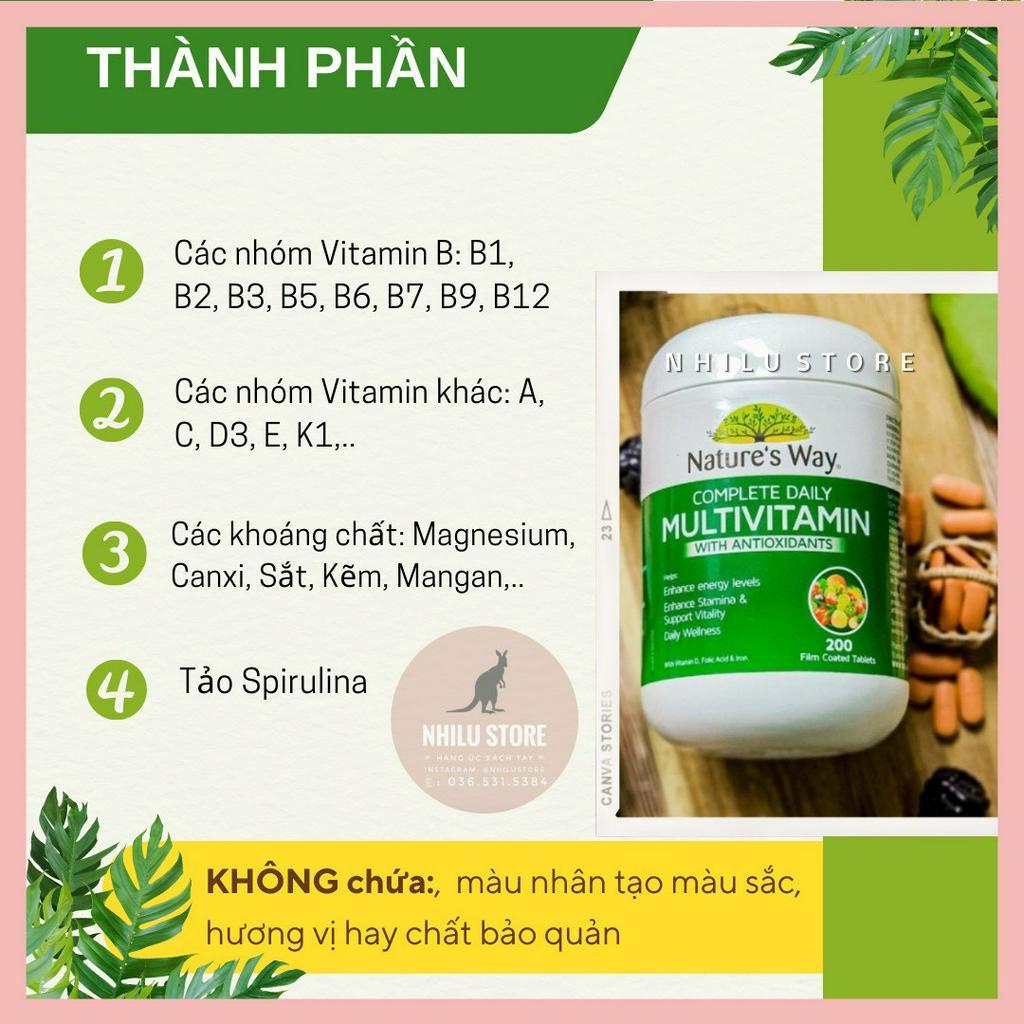 Tảo xoắn MULTIVITAMIN NATURE'S WAY - Vitamin tổng hợp 🇦🇺