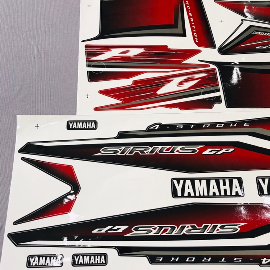 Nguyên bộ tem rời thái dán xe máy Yamaha Sirius GP màu đỏ zin