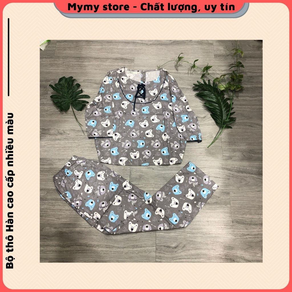 Đồ bộ nữ - Bộ mặc nhà thu đông chất thô Hàn tay lỡ quần dài nhiều màu hàng thiết kế cao câp