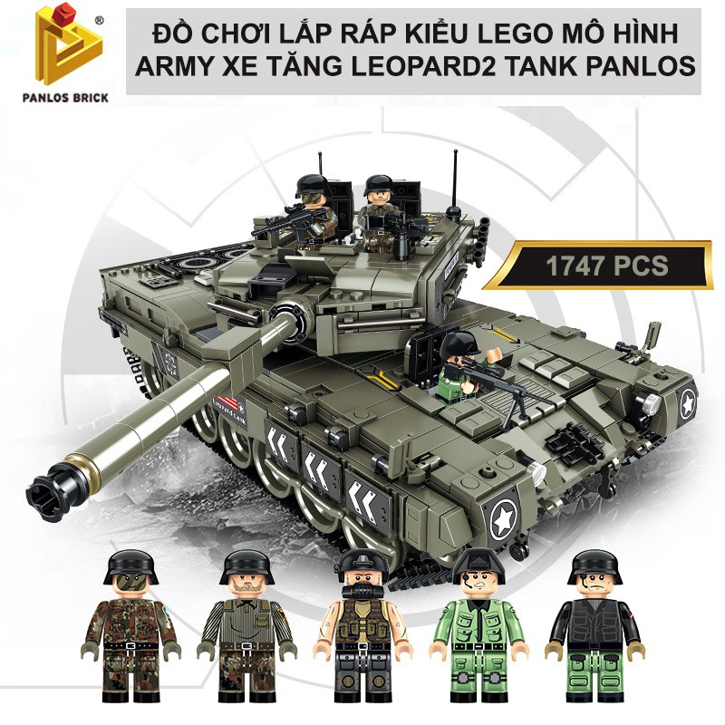 Đồ Chơi Lắp Ráp Kiểu LEGO Mô Hình ARMY Xe Tăng LEOPARD2 TANK PANLOS Model 632003 Với 1747 Mảnh Ghép