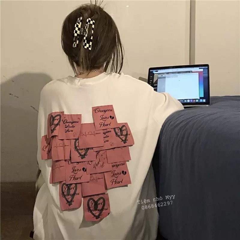 Áo thun note trái tim ❤️ hàng sẵn Quảng Châu ❤️