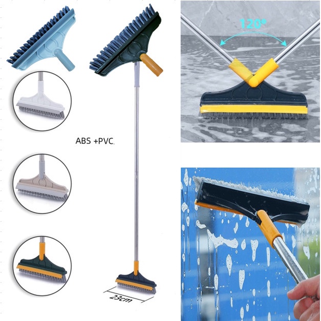 Cây Chà Sàn Nhà Tắm Thiết Kế Đầu Gạt Nước Và Đầu Chổi Xoay 120 Độ Quét Nhà Siêu Sạch Mọi Góc Bẩn