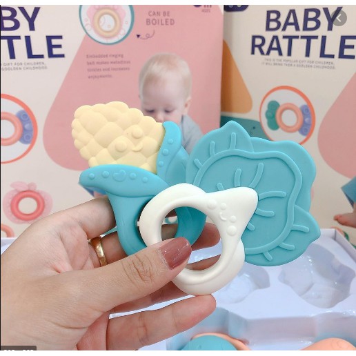 Bộ đồ chơi gặm nướu xúc xắc 10 món Baby Rattle kèm hộp đựng  an toàn cho bé mẫu cực đẹp