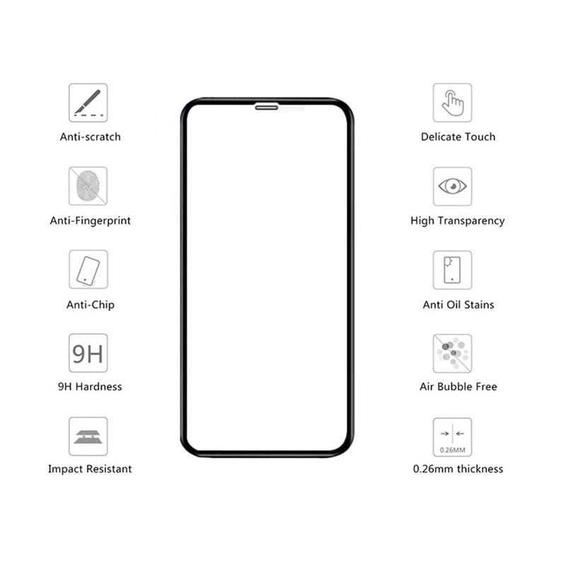 Kính cường lực bảo vệ toàn màn hình độ cứng 9H cho IPhone 11 12  Pro MAX Mini