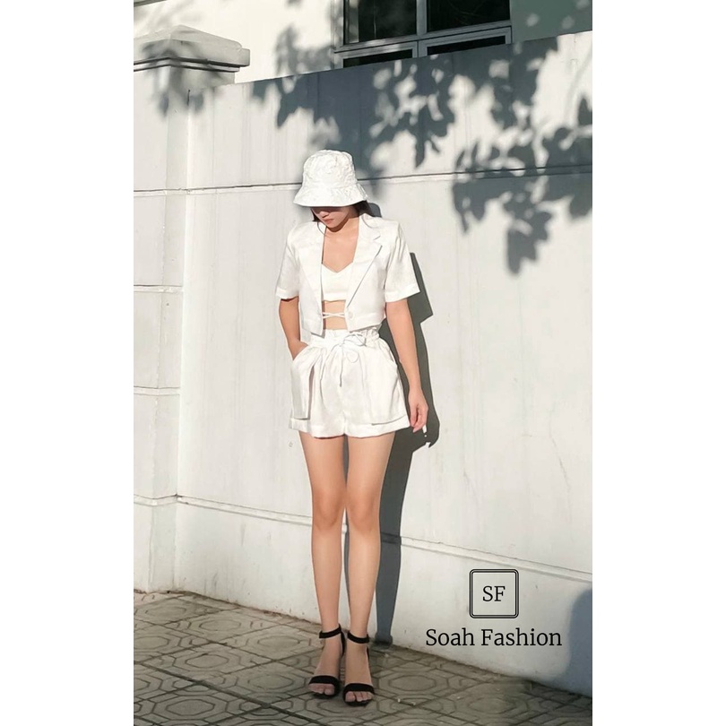 Set Blazer Lửng 3 Món ( Blazer + Bra + Quần )
