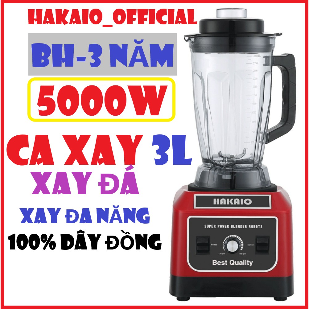 Máy xay sinh tố HAKAIO - 5000W. Xay đá bi, xay rau má, xay cá, xay đa năng