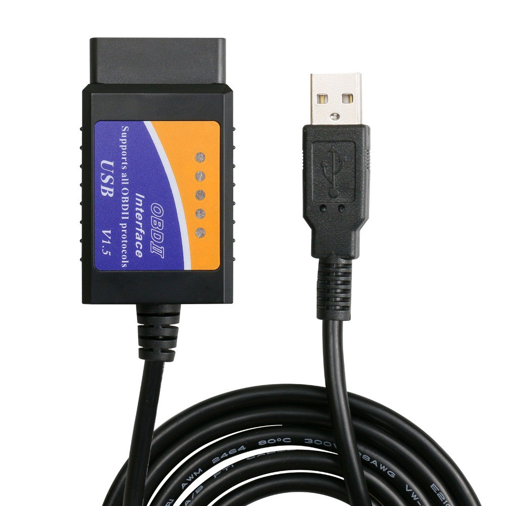 Elm327 máy quét usb obd2 ô tô cho pc eml 327 v1.5 công cụ chẩn đoán giao diện odb2