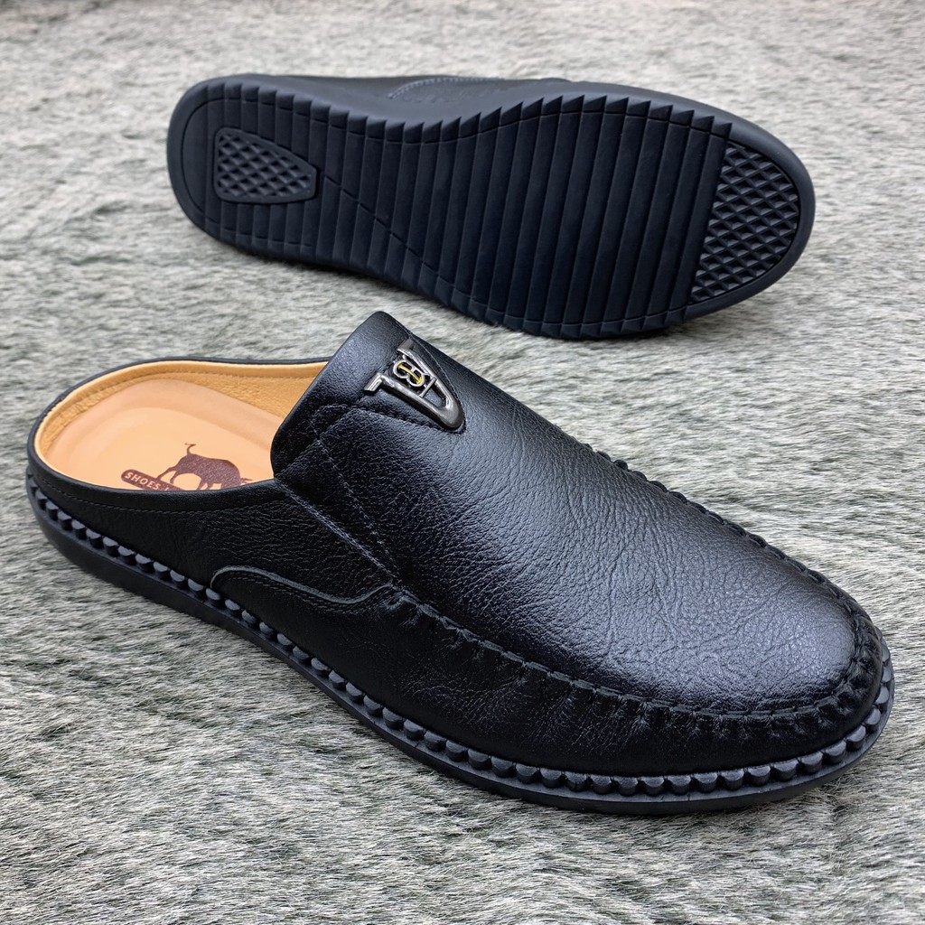 Giày Sapo Nam  , Chất Liệu Da Bò nguyên Tấm khẩu, Đế Cao su Non , Khâu hoàn Toàn , Bít mũi, Không gót Nam , Mẫu Mới Nhất