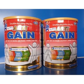 (tặng 1 ly thủy tinh) Sữa bột arti Gain lon 900g - màu đỏ