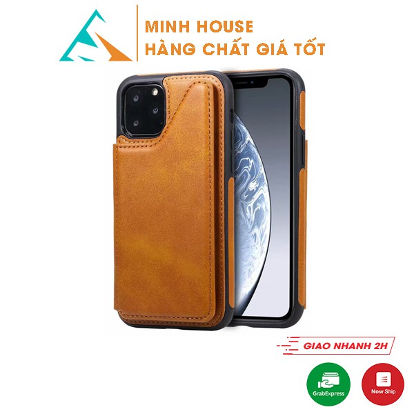 1 tặng 1 Ốp da Iphone 11-6.1, 11-5.8, 11-6.5 cài thẻ, card, Minh House