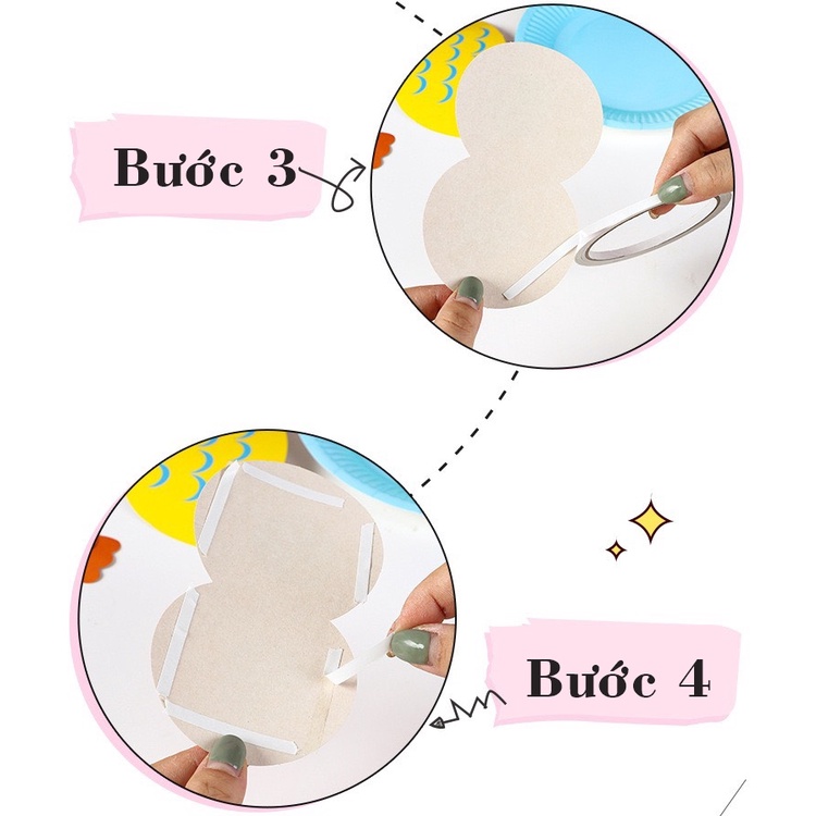 Đồ chơi thủ công DIY tạo hình hoạt hình trên đĩa cho bé