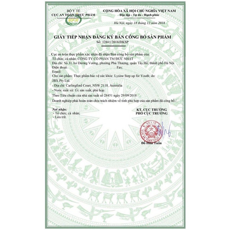 Tăng chiều cao Lysine Step Up For Youth, 60 viên, Úc