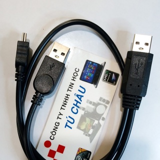 Cáp Mini USB: 2 đầu USB ra Mini USB (Cáp kts Mp3 - Hình Thang) / Cáp dài 60Cm