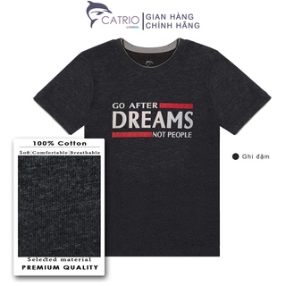 Áo thun cotton cộc tay bé trai, áo phông ngắn tay bé trai Catrio in DREAM 9-12 tuổi/14-18 tuồi