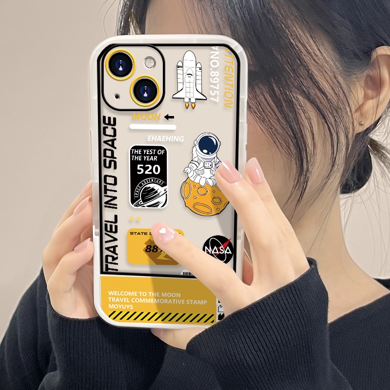 Ốp Điện Thoại Silicon Mềm Chống Sốc Hình Phi Hành Gia Hoạt Hình Cho IPhone 12 11 Pro Max XS X XR 13 Pro 7 8 Plus 6 6S