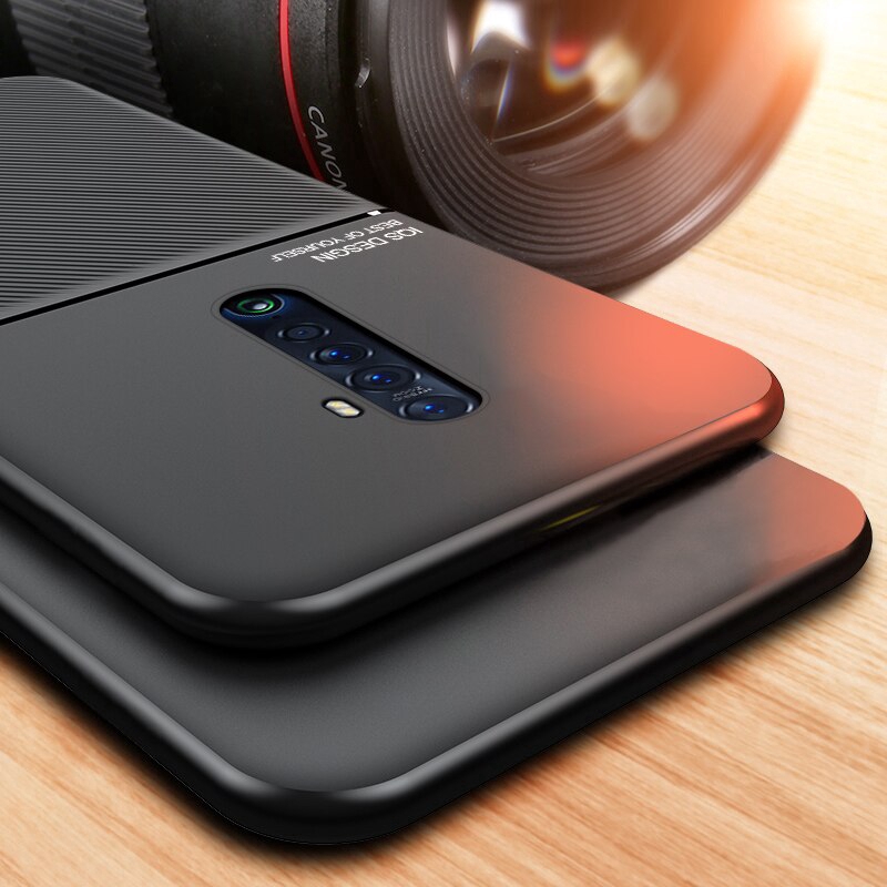 Oppo Reno 2 Casing Shockproof Soft Silicone Skin Back Case【Build In Magnetic Sticker 】Support Car Holder Protective Cover