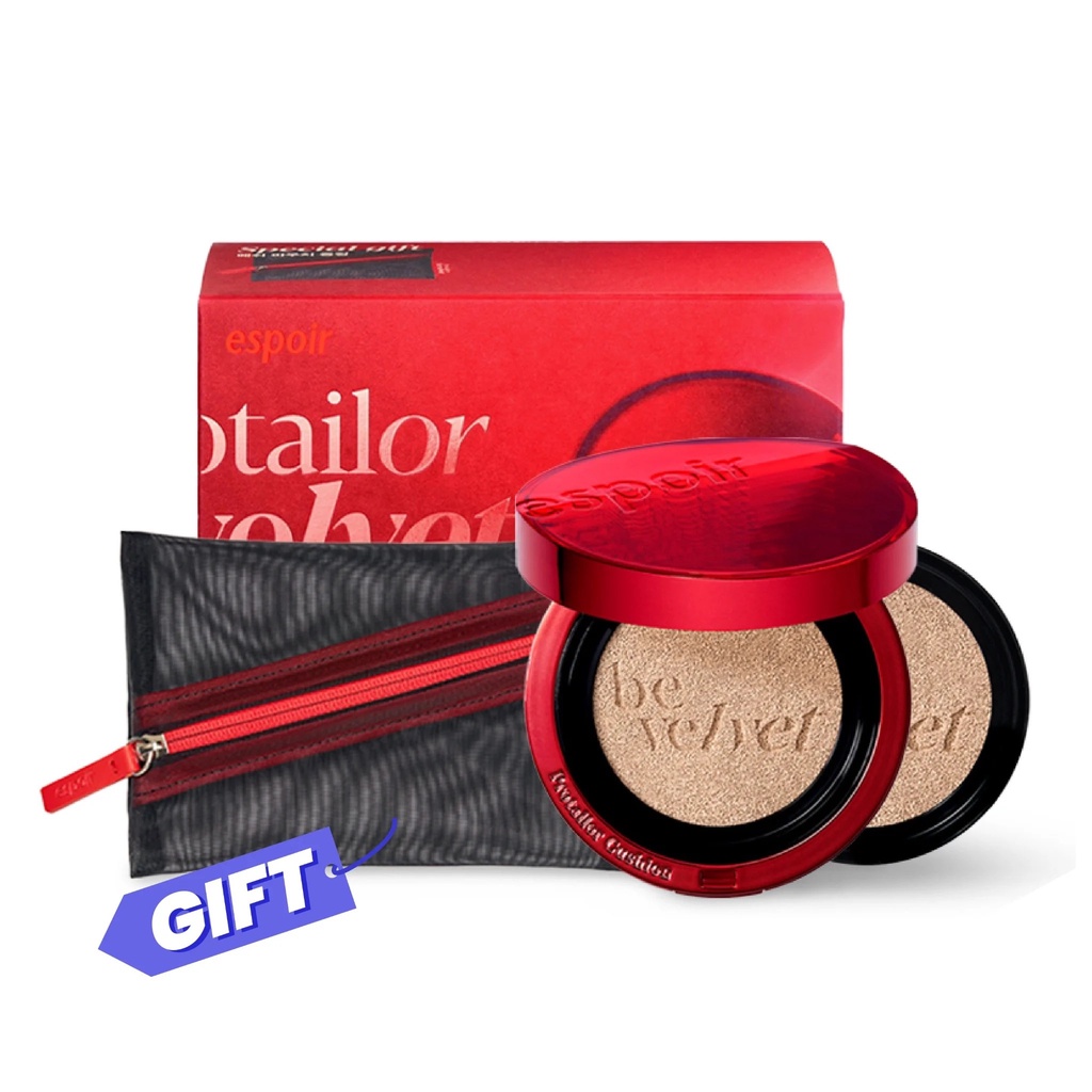 Phấn Nước Che Phủ Hoàn Hảo Espoir Pro Tailor Be Velvet Cover Cushion Spf34 Pa++ 13g x 2 Lõi