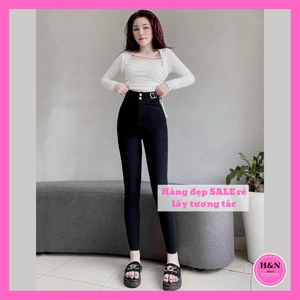 Quần jean nữ lưng cao ôm Skinny quần Bò nữ cạp cao co giãn 4 chiều HN CLothing Q6