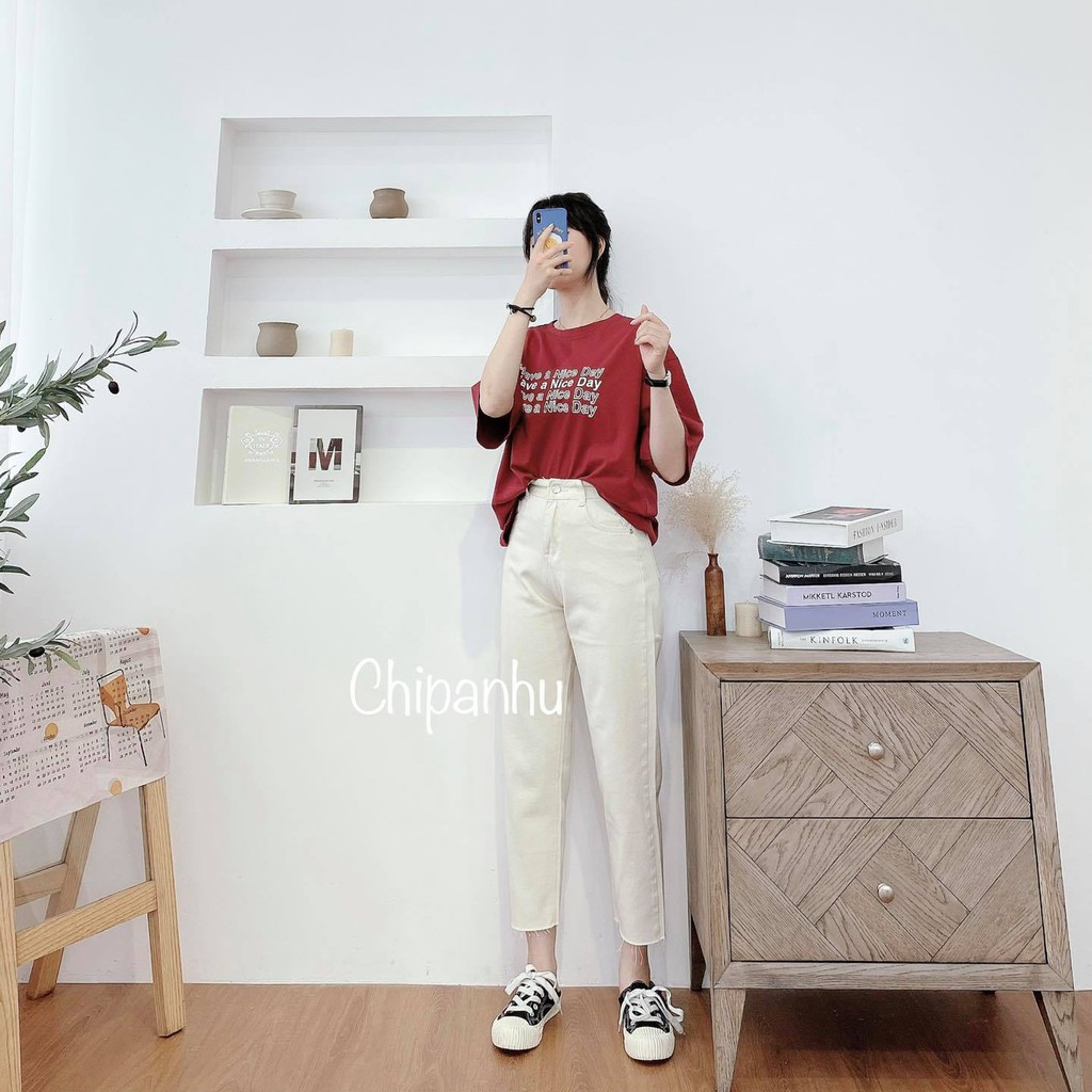 QUẦN BAGGY JEANS CUT GẤU TUA RUA QBG1505
