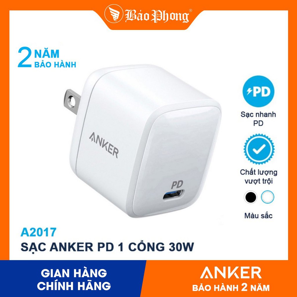 Củ Sạc Nhanh 65W ANKER PowerPort Nano GaN II A2663 cho iP13 12 11 samsung oppo