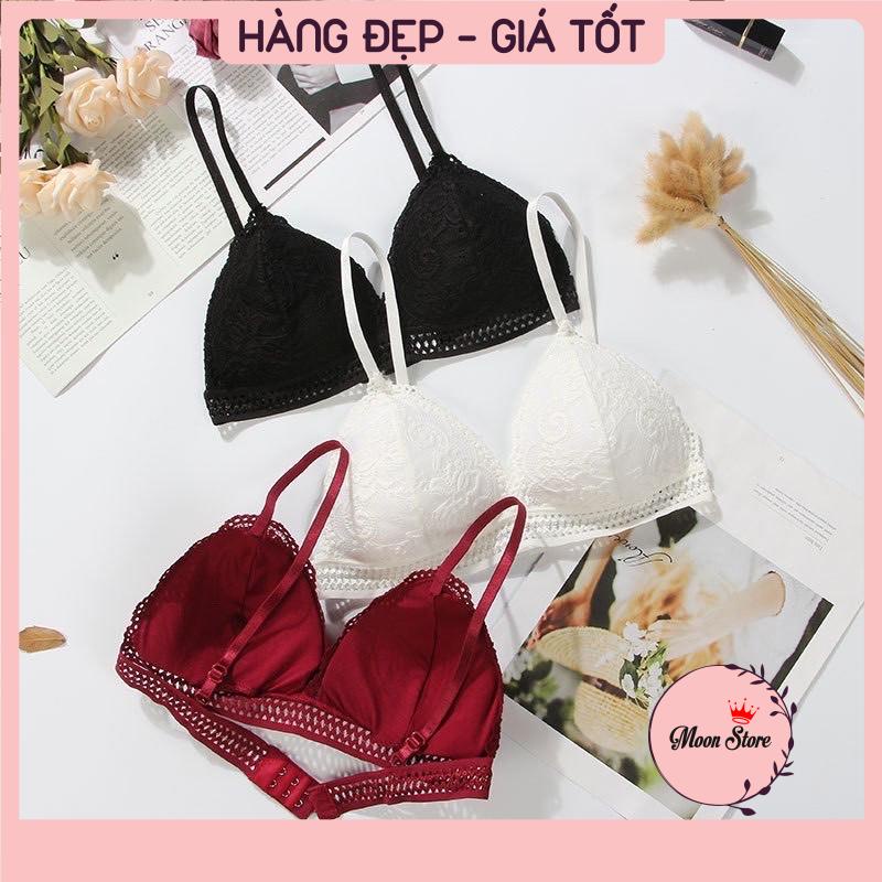 Áo lót nữ, áo bra ren hai dây đệm mỏng 7313 ren mềm mịn