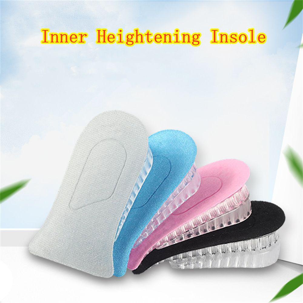 OSIER✿ 1 Pair Taller Lift Up Rthopedic Massaging Heel Insert Pad Invisible Inner Heightening Insole Foot Pad Shoe Lift Height Increase Insoles Silicone Gel 1 Pair Feet Care/Multicolor
