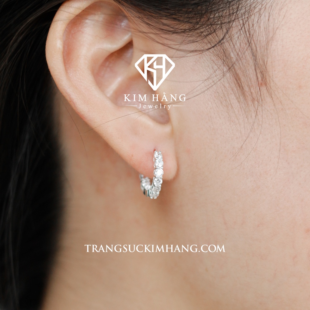 Khuyên Tai BẠC Thiết Kế Full Đá
