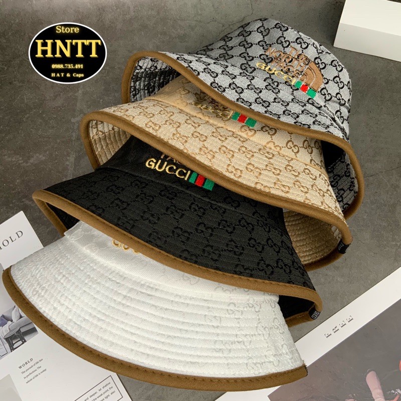Nón Bucket GC Viền Da Thêu Guici Full Tem Quảng Châu Nam Nữ