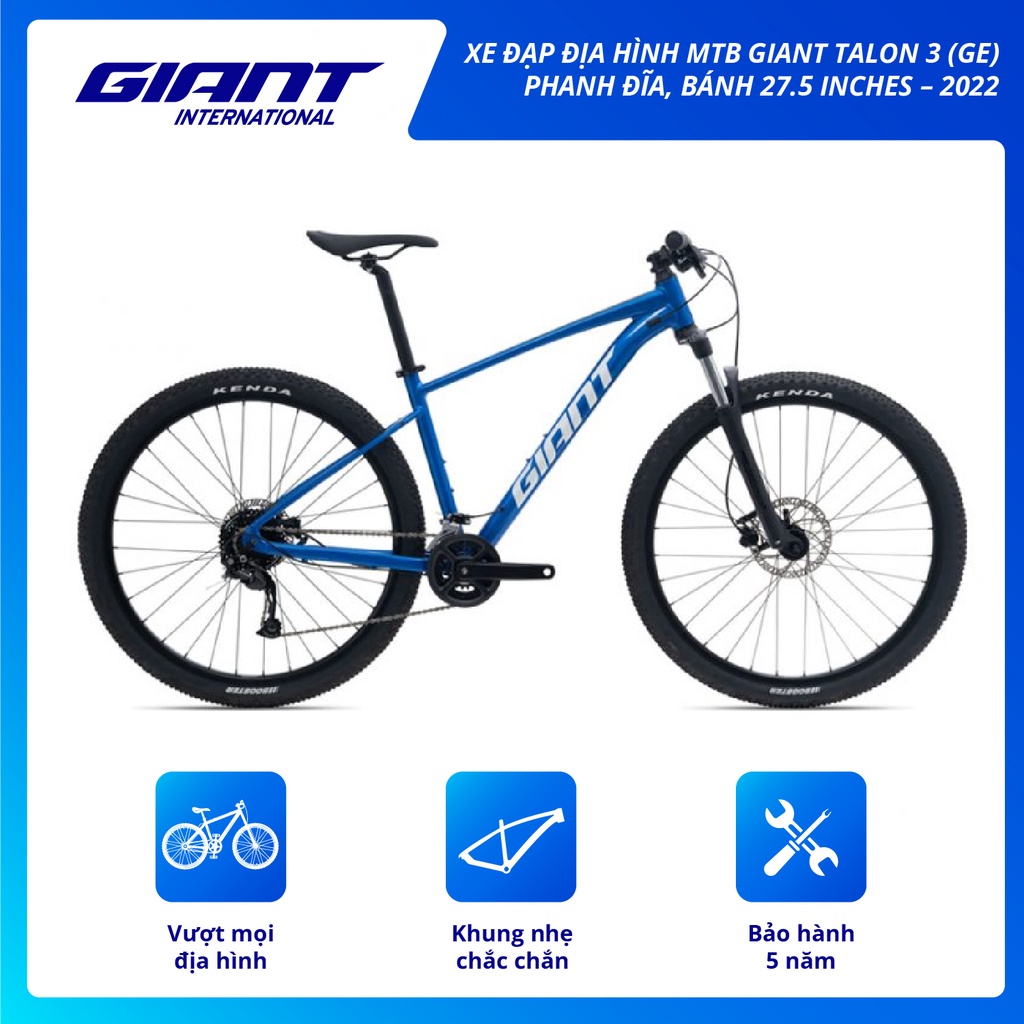 Xe Đạp Thể Thao Địa Hình MTB GIANT Talon 3  – Phanh Đĩa, Bánh 27.5 Inches – 2022