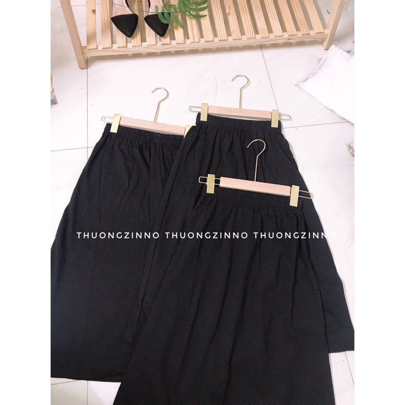 [Ảnh thật/Video] Chân váy suông cạp cao chất thun dáng dài xẻ tà Chân váy cotton trơn | BigBuy360 - bigbuy360.vn