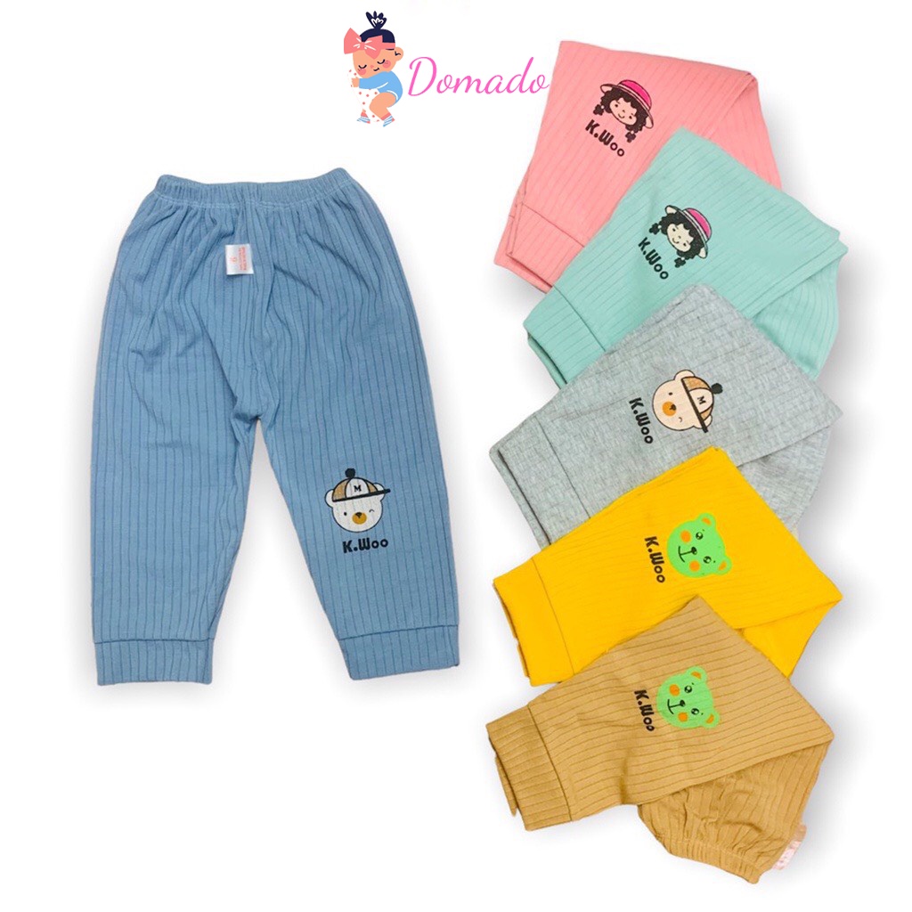 Quần dài thun gân len tăm thời trang cho bé trai bé gái dễ mặc thoải mái nhiều màu sắc DOMADO QCD13