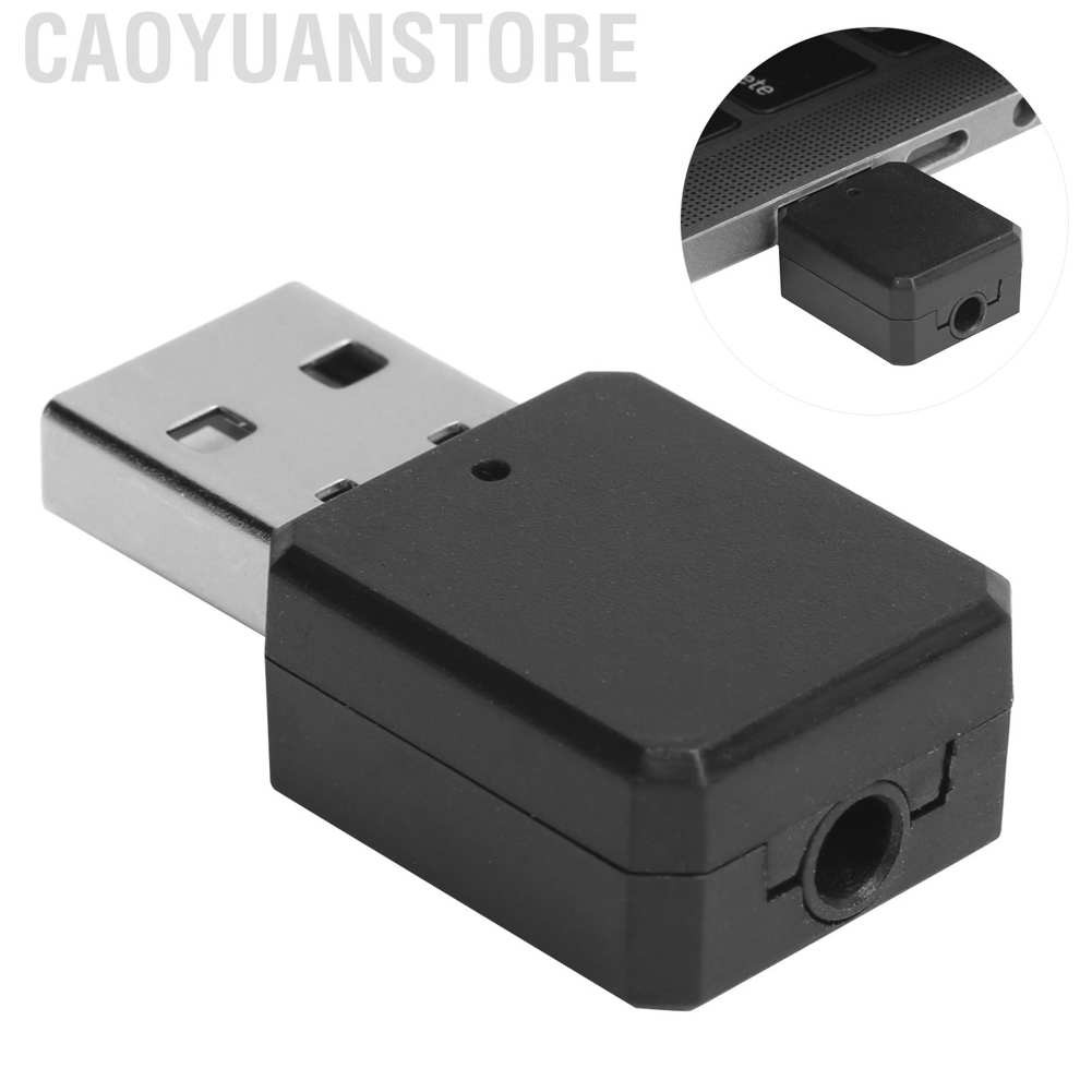 Caoyuanstore Bluetooth 5.1 USB Transmitter Adapter Wireless Audio Receiver with 3.5mm AUX Cable