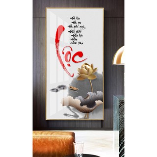 Tranh treo tường VTC Thư pháp chữ Lộc chất liệu bóng kính hoặc vải canvas Loc HN 120x240 cm 8-8-2020