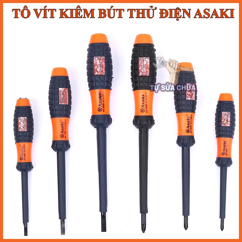Tô vít kiêm bút thử điện chính hãng ASAKI cao cấp