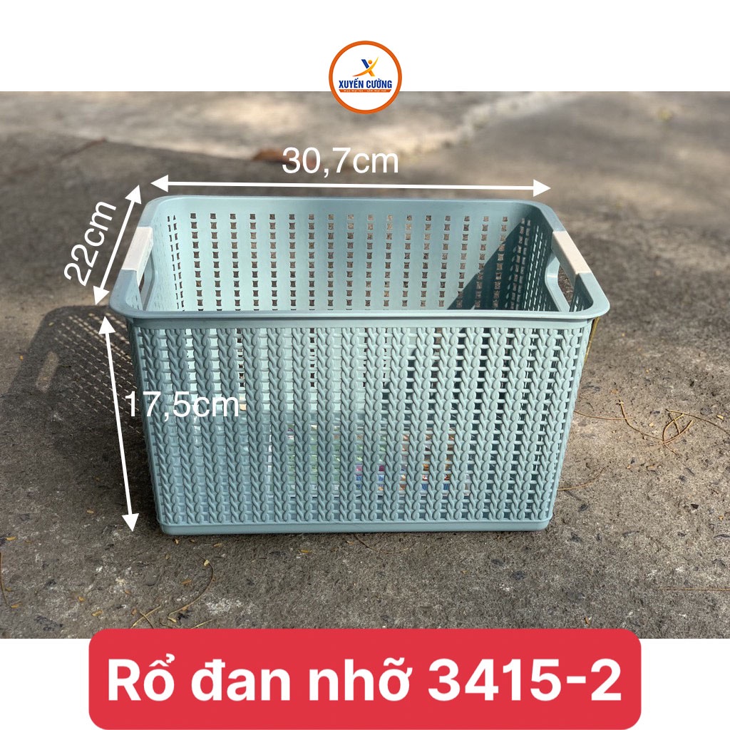 Rổ đan mây đa năng tiện lợi nhựa việt nhật 3 kích thước No 3415
