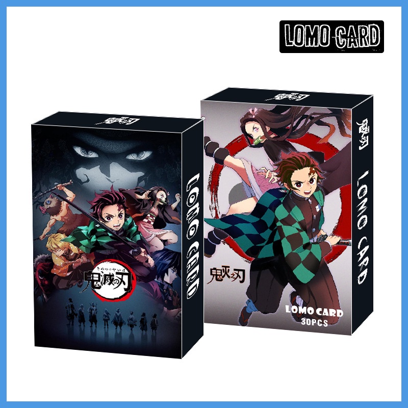 Set 30 thẻ LOMO in hình nhân vật anime Demon Slayer Naruto độc đáo