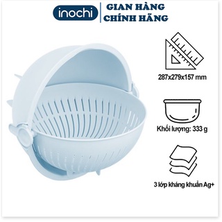 Rổ Nhựa inochi Bộ thau rổ yoko inochi xoay nhựa 28cm ghép thông minh an toàn cao cấp tròn đựng đồ rau củ quả