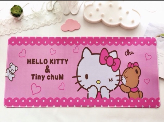 Tấm lót bàn da PU Hello Kitty