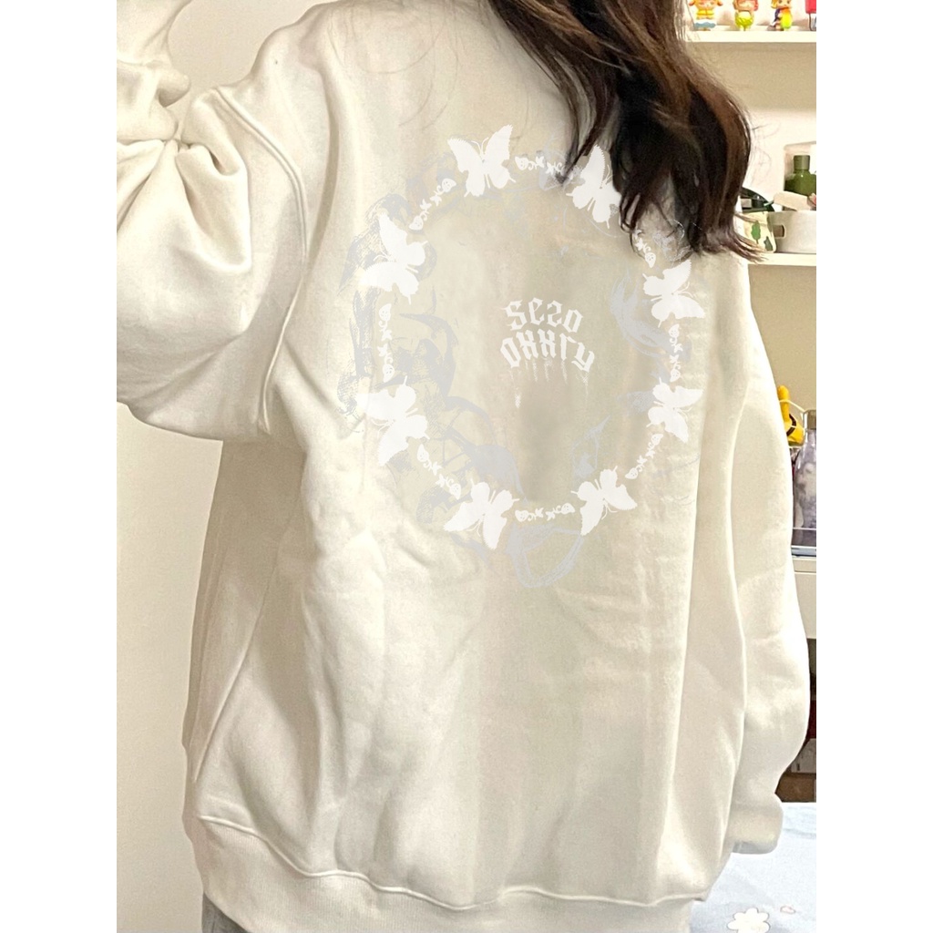 SELVZE Áo sweater Tay Dài In Họa Tiết Thời Trang retro Đường Phố Mỹ Cho Nữ