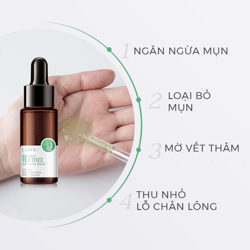 Serum Tràm Trà Dưỡng Da Tự Nhiên LAIKOU Ngăn Ngừa Mụn Giảm Thâm Nám Chăm Sóc Làn Da Hiệu Quả Zentop